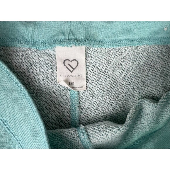 Live Love Dream by Aeropostale Cropped Jogger Lounge Pant  Women's L  Aqua Knit - Picture 4 of 6